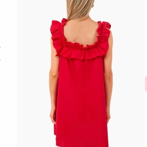 Chic Red Ruffle Mini Dress - Picture 2 of 8